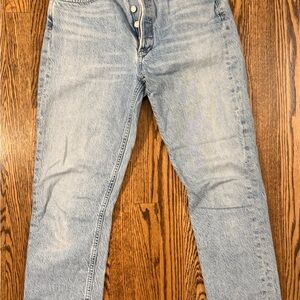 Agolde Riley Crop Jeans in light blue